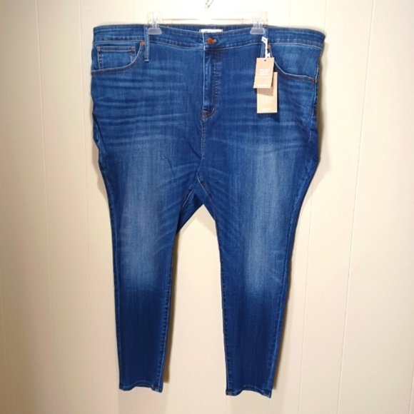 MADEWELL High Rise Skinny Plus Size Curvy Blue Denim Jeans Pants - Picture 1 of 11